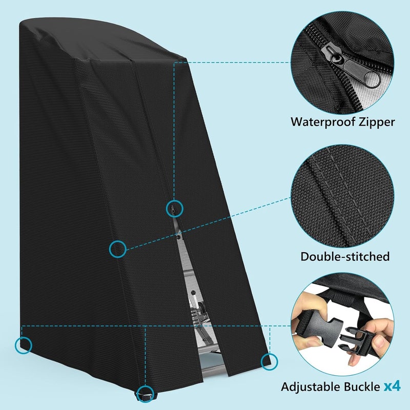 AKEfit Inversion Table Cover - Dustproof and Waterproof Inversion Equipment Protection Covers with Zipper,Fit Most Inverter Table-Indoor or Outdoor,28.3''L x 47''W x 63''H-Black - Image 3